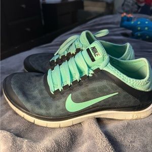 Nike Women Shoe Free 3.0 Size 7.5 Black Sneaker Athletic Running